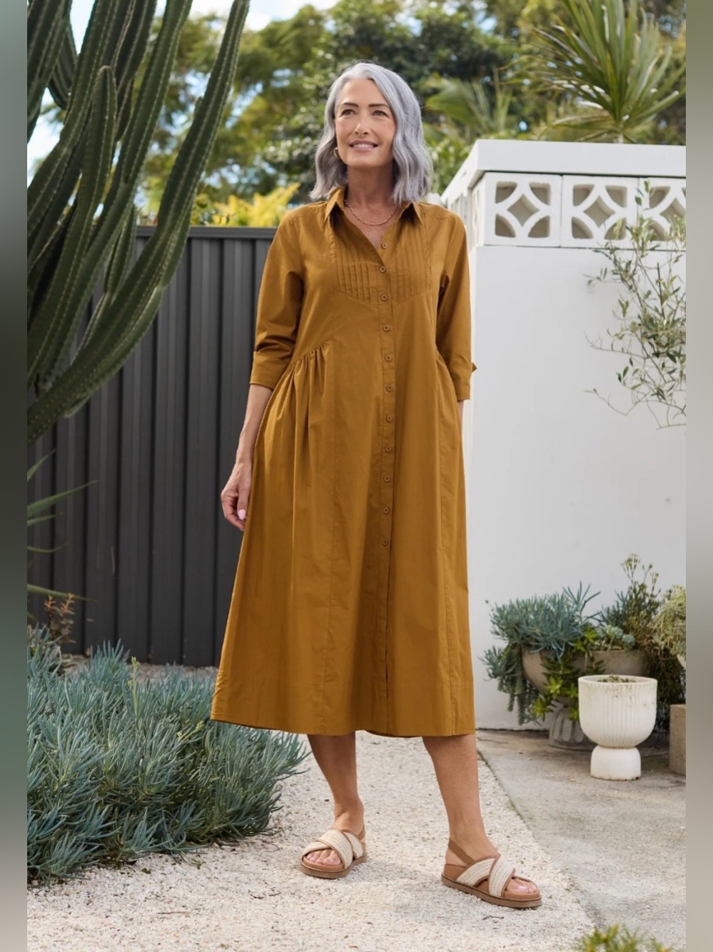 Maye Susie Shirtdress In Deep Mustard Size 2XS Petite Maye The Label Minimalist